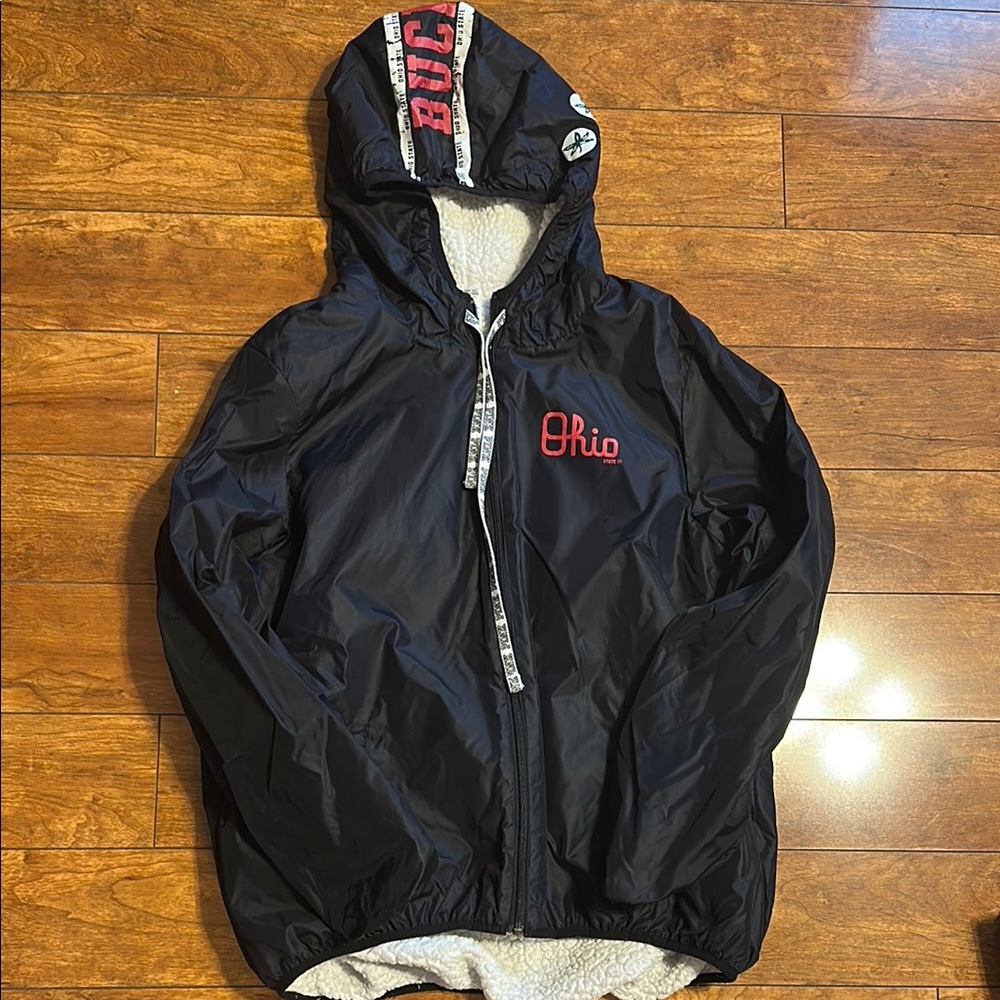 PINK Victoria's Secret Black Raincoat with Hood